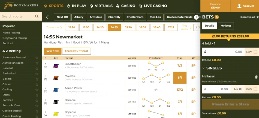 Gentleman Jim Betting site